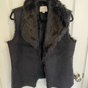 Loft Faux Fur Black Vest. Medium. Great condition.